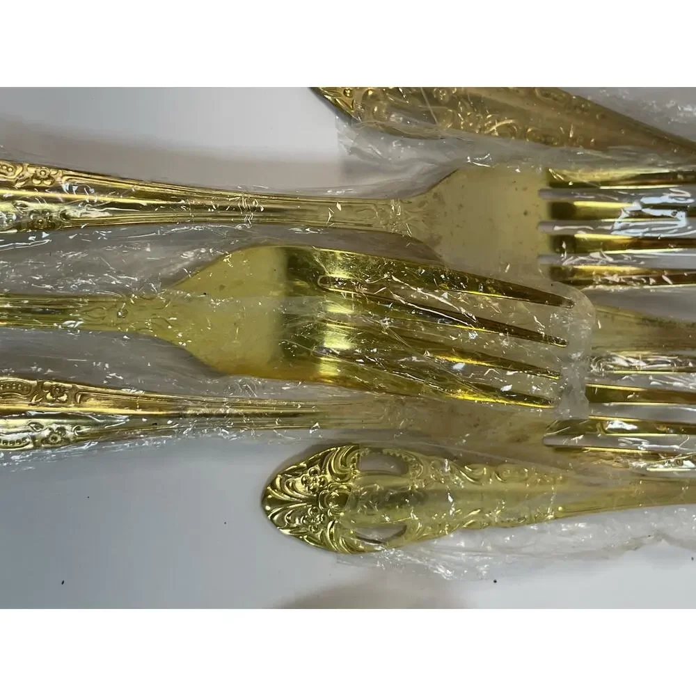 Gibson Gold Electroplated Stainless Steel Flatware Service For 6 - 30 Pc *Read